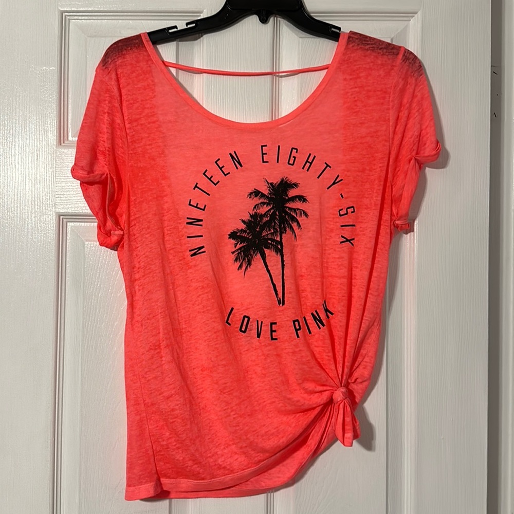NWOT VS Pink Low/Open Back Sheer Top